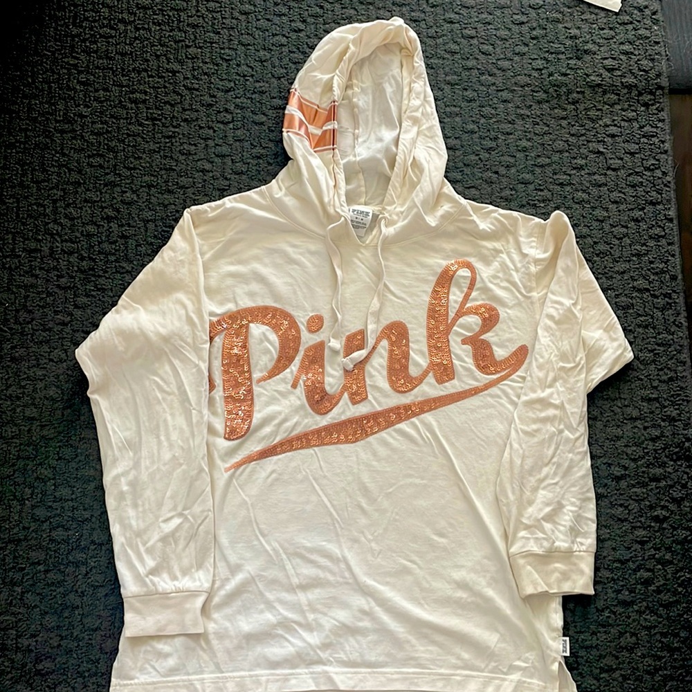 Pink cream Long sleeve hoodie.